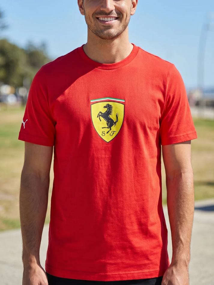Ferrari t-shirt Race uomo rossa con scudetto