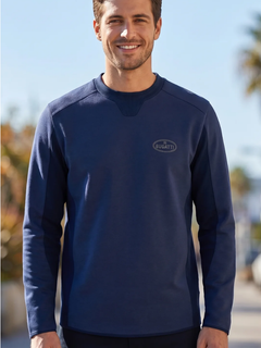 Bugatti Felpa uomo girocollo Blu con logo-1