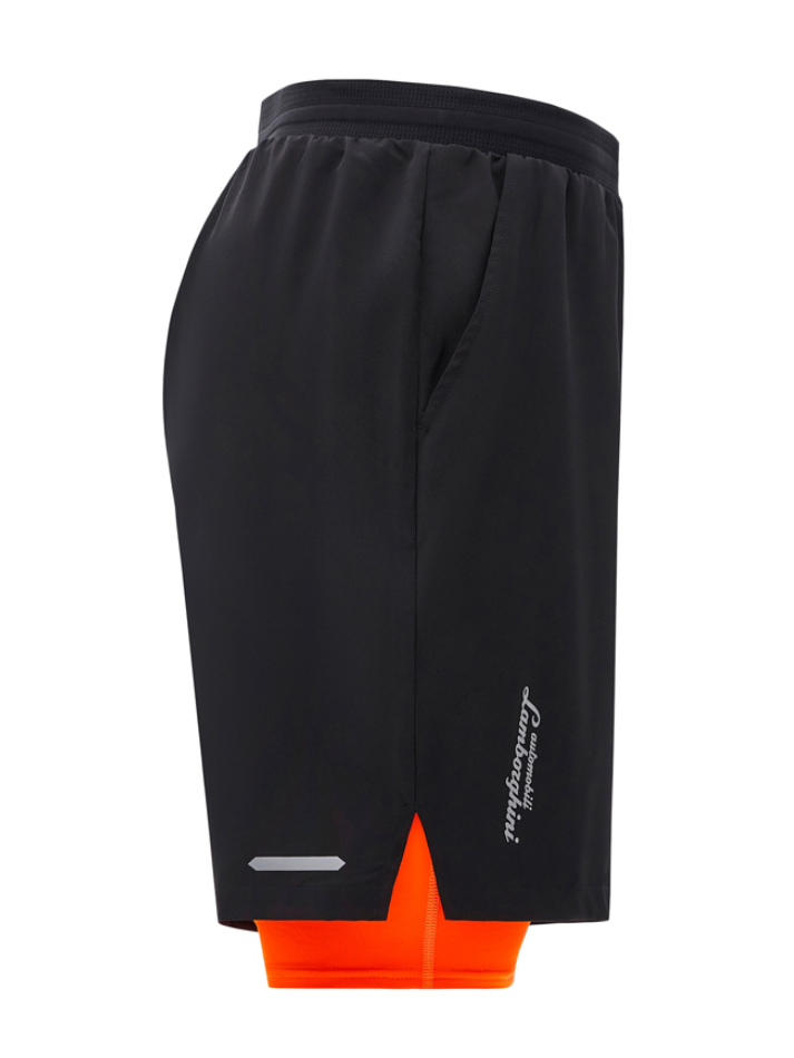 Automobili Lamborghini Matias Pantaloncino Corto ACTIVEWEAR 2024/25 Nero/Arancio-3