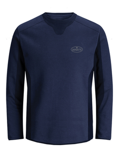 Bugatti Felpa uomo girocollo Blu con logo-2