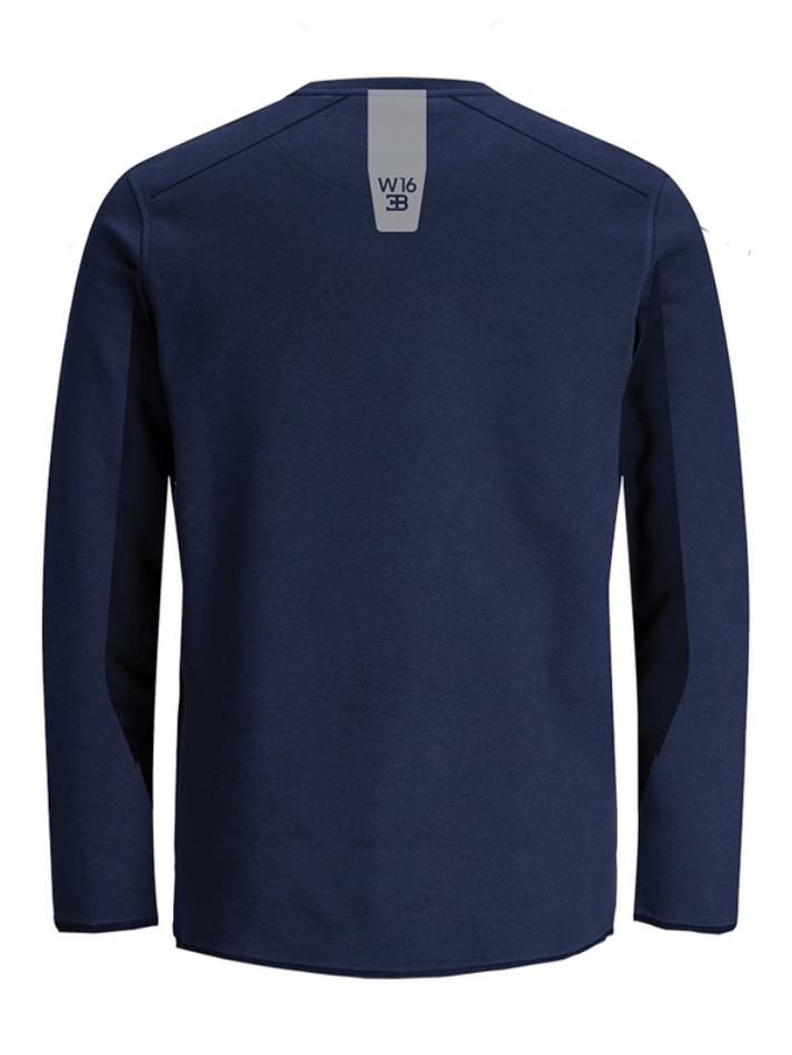Bugatti Felpa uomo girocollo Blu con logo-3