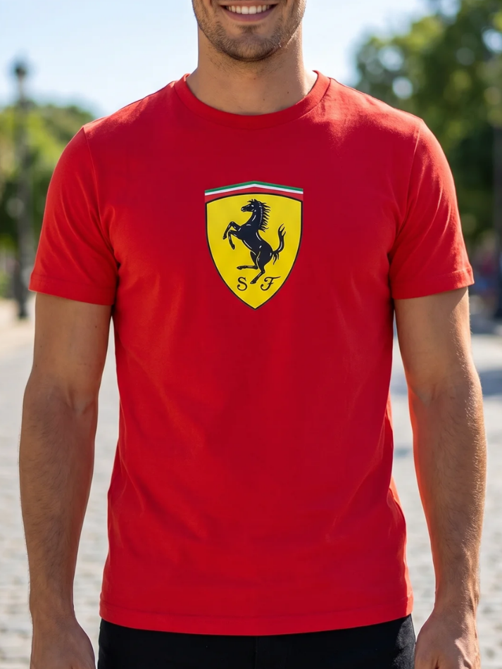Ferrari t-shirt Sportswear uomo rossa con scudetto-1