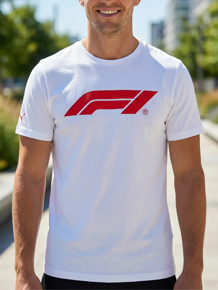 Ferrari F1 t-shirt bianca con logo F1 rosso