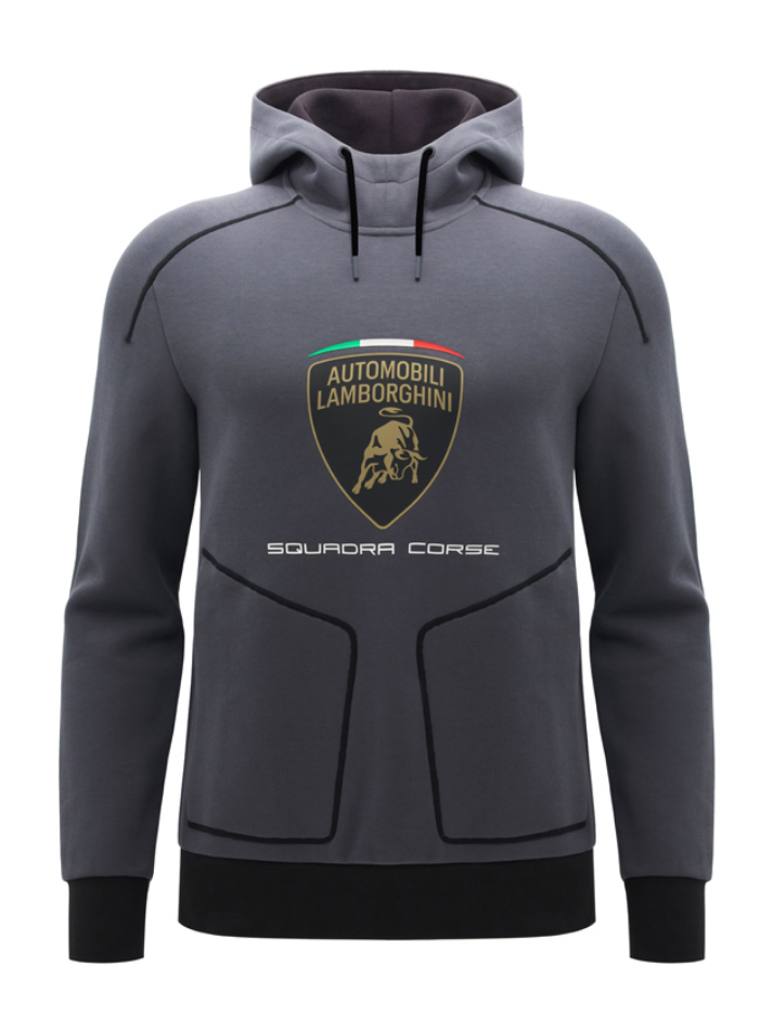 Felpa Uomo Lamborghini Squadra Corse SPORTSWEAR 2026/27 Grigio-2