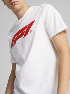 Ferrari F1 t-shirt bianca con logo F1 rosso-2