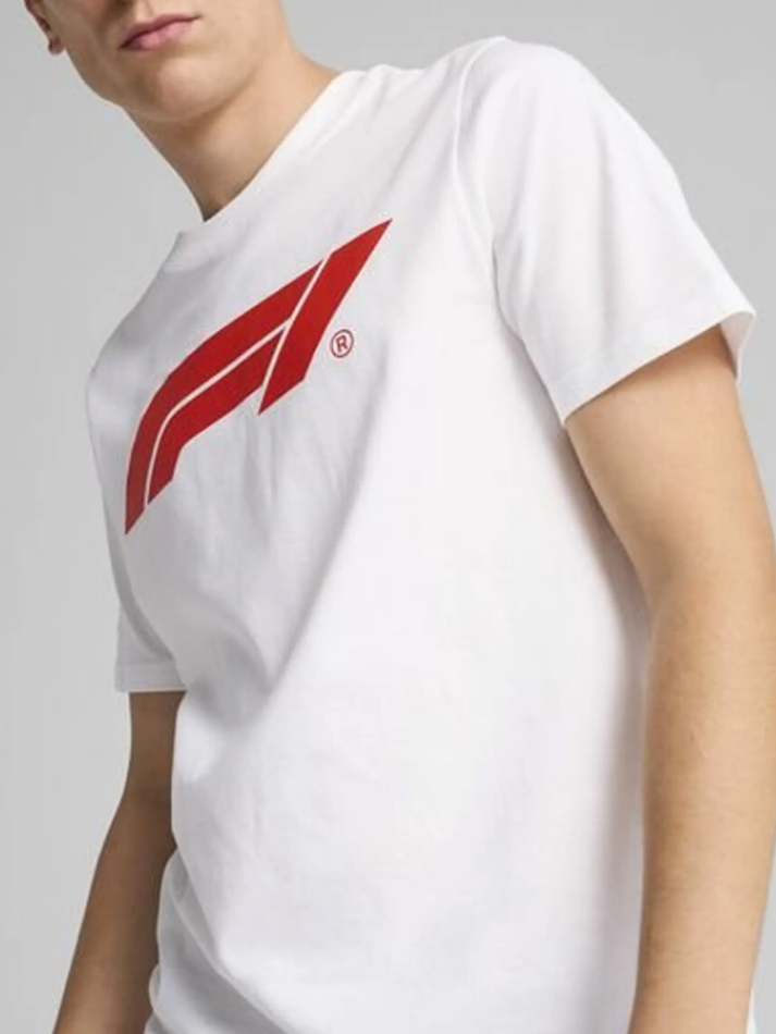 Ferrari F1 t-shirt bianca con logo F1 rosso