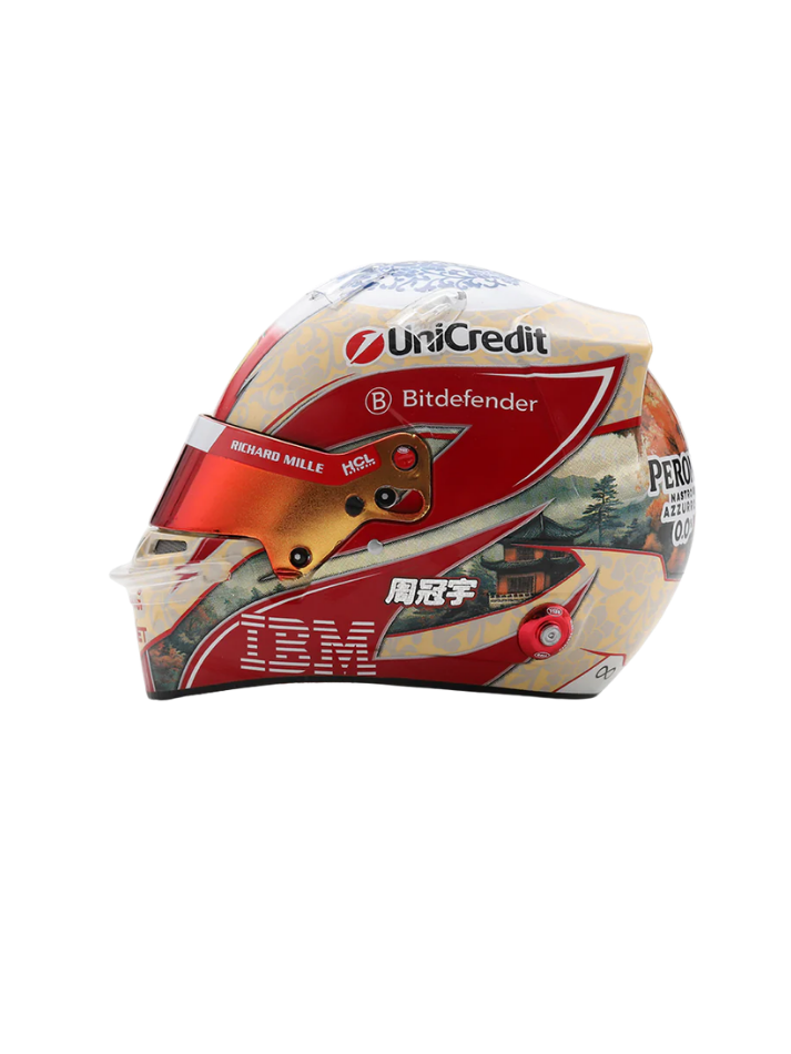 Casco Formula 1 in scala 1:5  Zhou Guanyu – Scuderia Ferrari HP 2025 LOOKSMART-2