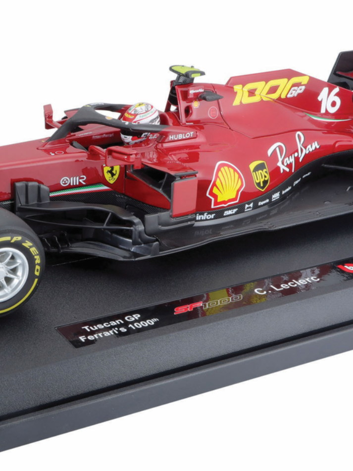 Modellino auto Burago in scala 1:18 FERRARI - F1 SF-1000 TUSCANY GP #16 LECLERC
