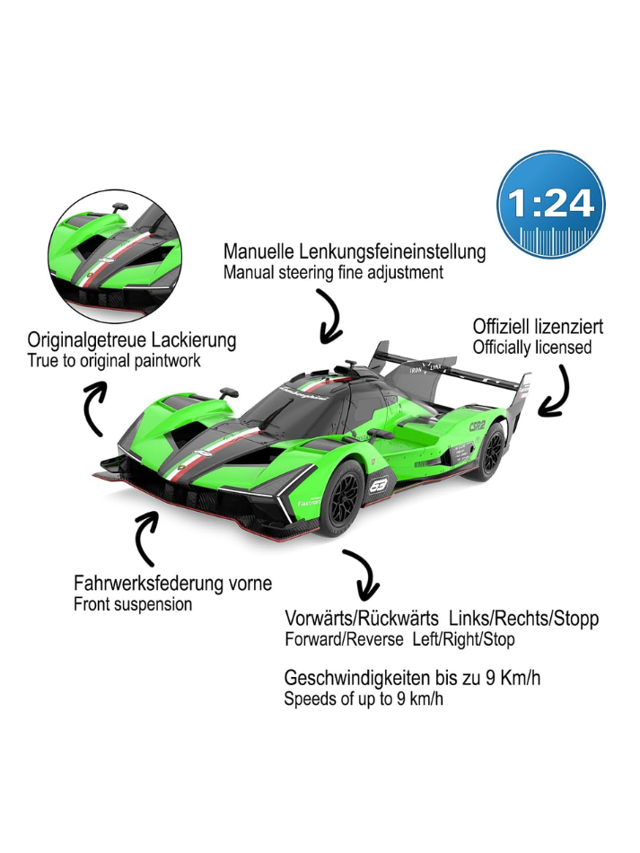 Modellino auto radiocomanta RASTAR in scala 124 LAMBORGHINI  HURACAN STO blue