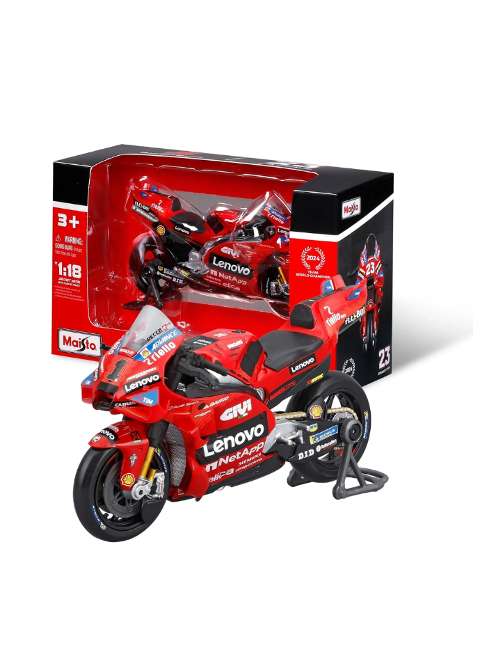 Modellino motocicletta Ducati Lenovo Team 2024  #1 Bagnaia in Scala 1:18-2