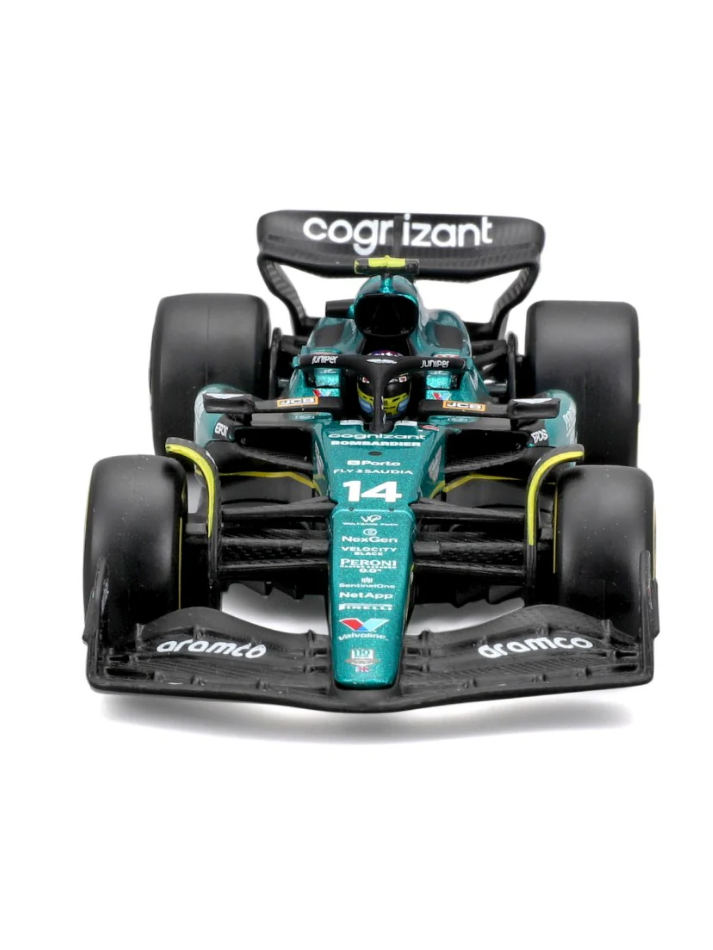 Moldellino auto Burago in scala 1:43 ASTON MARTIN - F1 AMR23  #14 ALONSO Signature-2