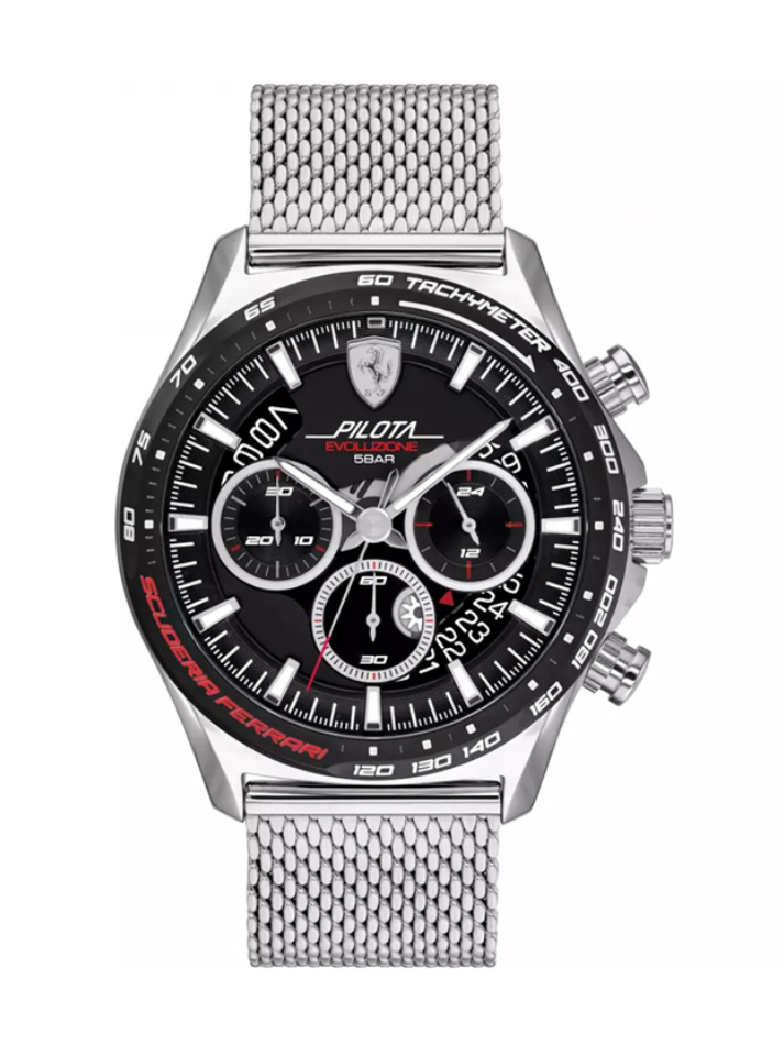 Scuderia Ferrari Orologio Pilota Evo Argento