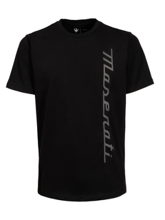Maserati T-shirt Uomo Nera Stampa in Gomma-2