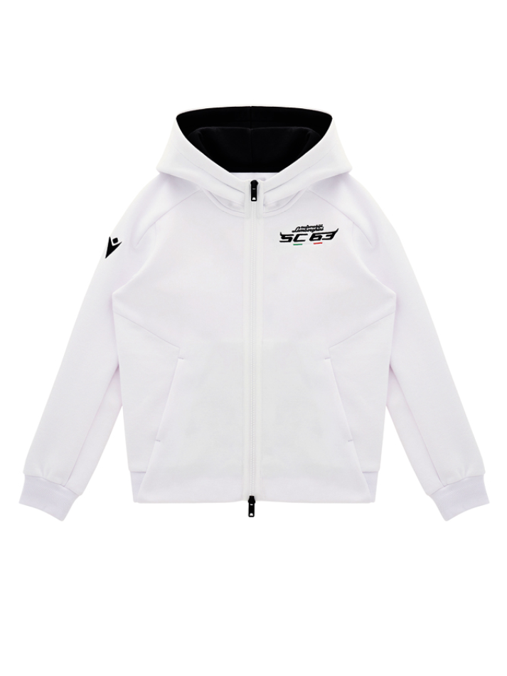 Felpa Full Zip Bambino Automobili Lamborghini Squadra Corse SPORTSWEAR Bianco-2