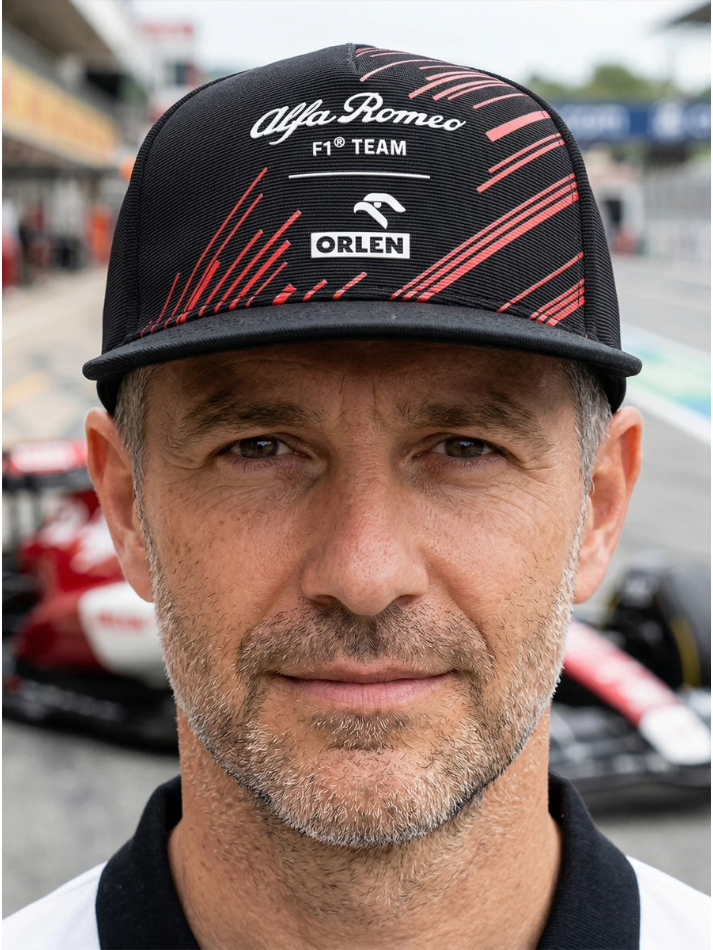 Alfa Romeo Berretto F1 Team Nero visiera piatta