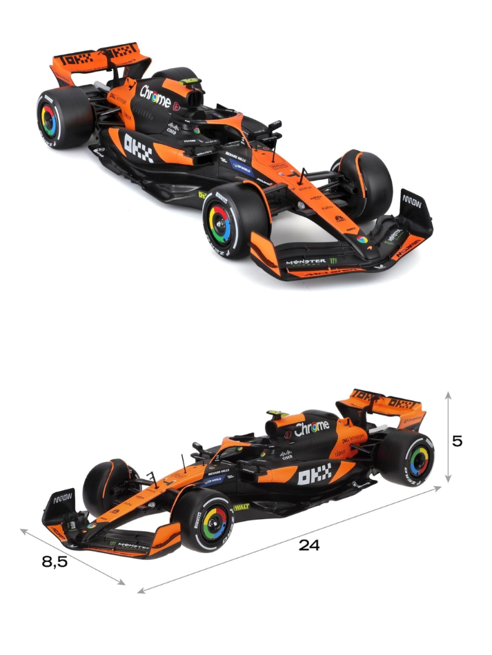 Modellino auto Burago in scale 1:24 McLAREN - F1 MCL38 2024 #4 NORRIS con pilota / with pilot-2