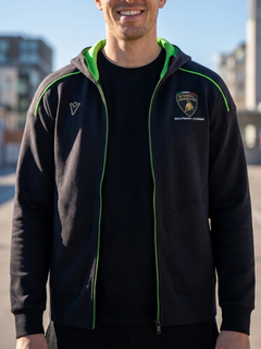 Felpa Zip Uomo Lamborghini Squadra Corse SPORTSWEAR 2026/27 Nero/Verde-1