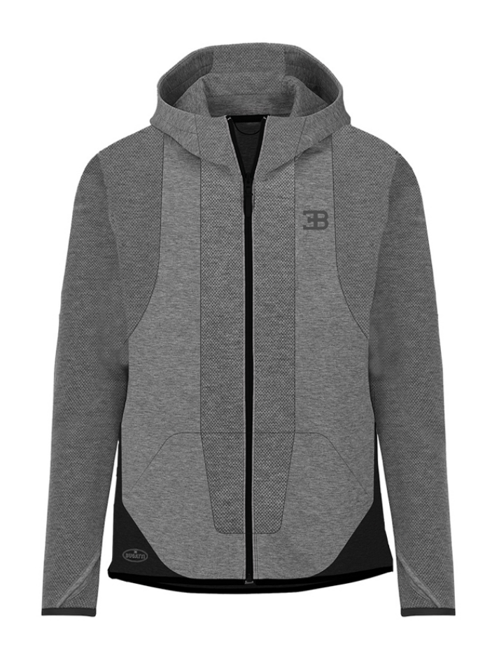 Bugatti Felpa uomo con zip grigia-2