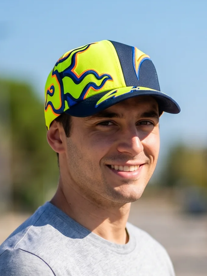 Cappellino Valentino Rossi VR46 Blu giallo Heritage-1