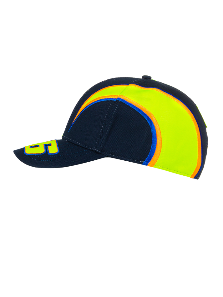 Cappellino Valentino Rossi VR46 Blu giallo Heritage-2