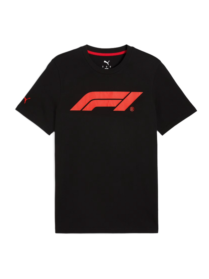 Ferrari F1 t-shirt nera con logo F1 rosso-2