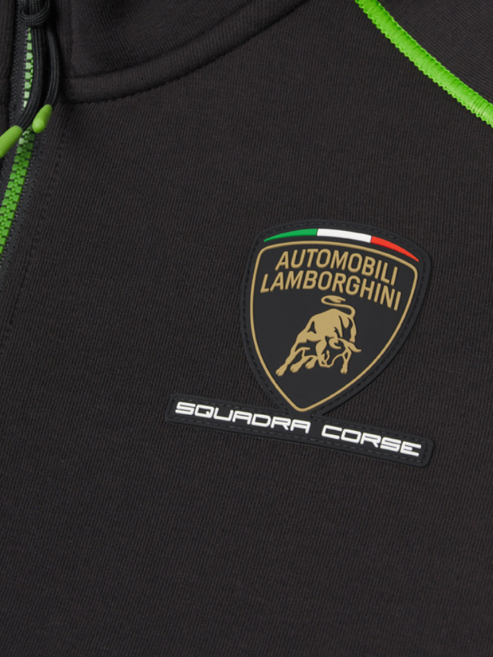 Felpa Zip Uomo Lamborghini Squadra Corse SPORTSWEAR 2026/27 Nero/Verde-5