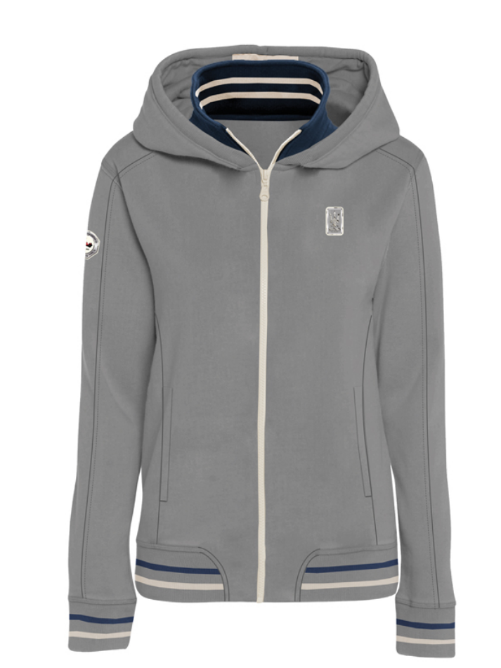 Maserati felpa da donna con cappuccio full zip gray