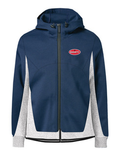 Bugatti Felpa uomo con zip Blu e bianca-2