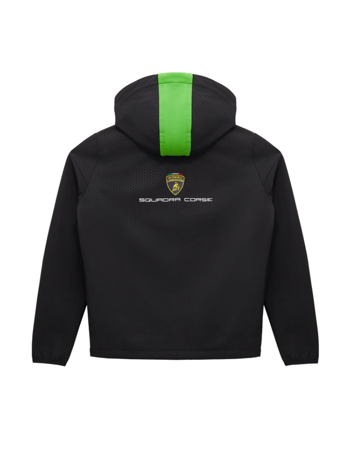 Softshell Bambino Automobili Lamborghini Squadra Corse 2024/25 Nero/Verde-3