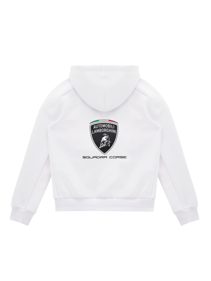 Felpa Full Zip Bambino Automobili Lamborghini Squadra Corse SPORTSWEAR Bianco-3