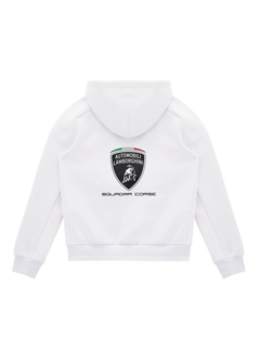 Felpa Full Zip Bambino Automobili Lamborghini Squadra Corse SPORTSWEAR Bianco-3