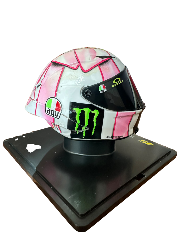 Caschetto Valentino Rossi Heritage VR46 HELMET  MOTO GP Misano Race 2021 in scala 1:5-4