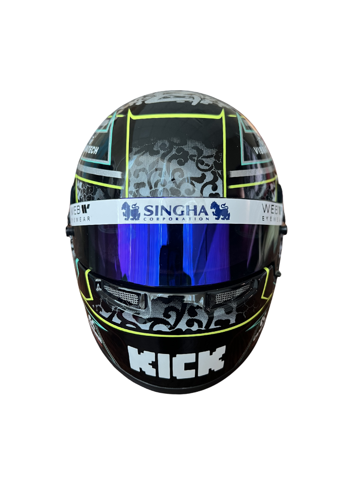Casco Formula 1 in scala 1:2 Replica Alfa Romeo Guanyu Zhou F1 2024