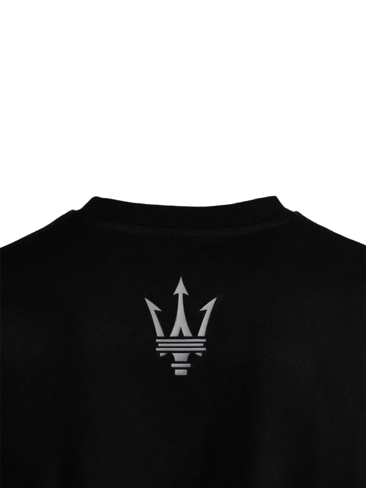 Maserati T-shirt Uomo Nera Stampa in Gomma-3
