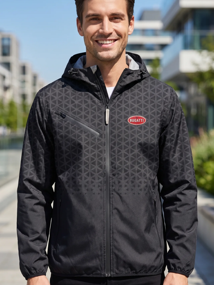 Bugatti Giacca uomo con zip grigio scuro