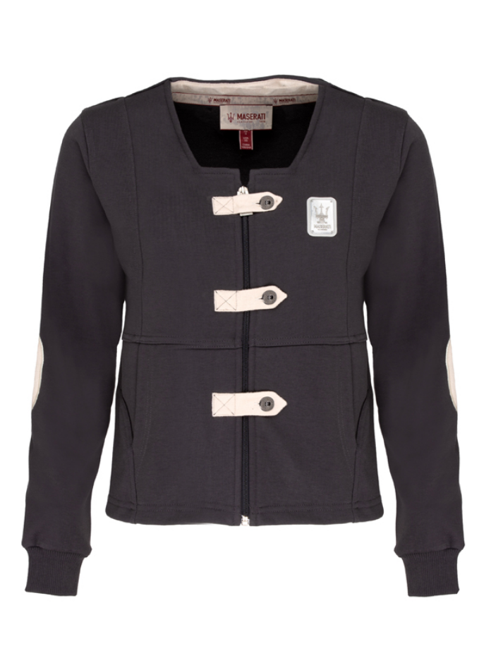 Maserati felpa da donna con bottoni gray-2