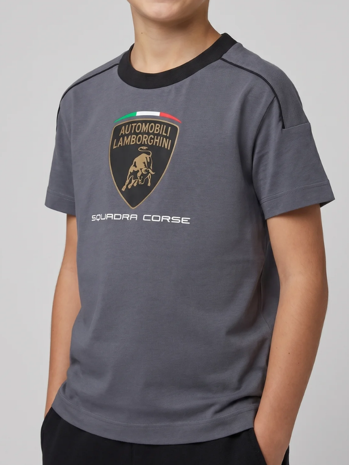 Maglietta Bambino Lamborghini Squadra Corse SPORTSWEAR 2026/27 Grigio-1