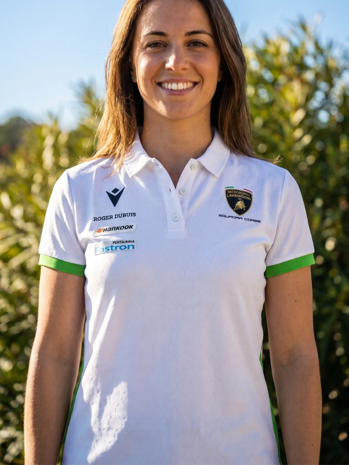 Polo Donna Lamborghini Squadra Corse Super Trofeo 2026/27 Bianco/Verde-1