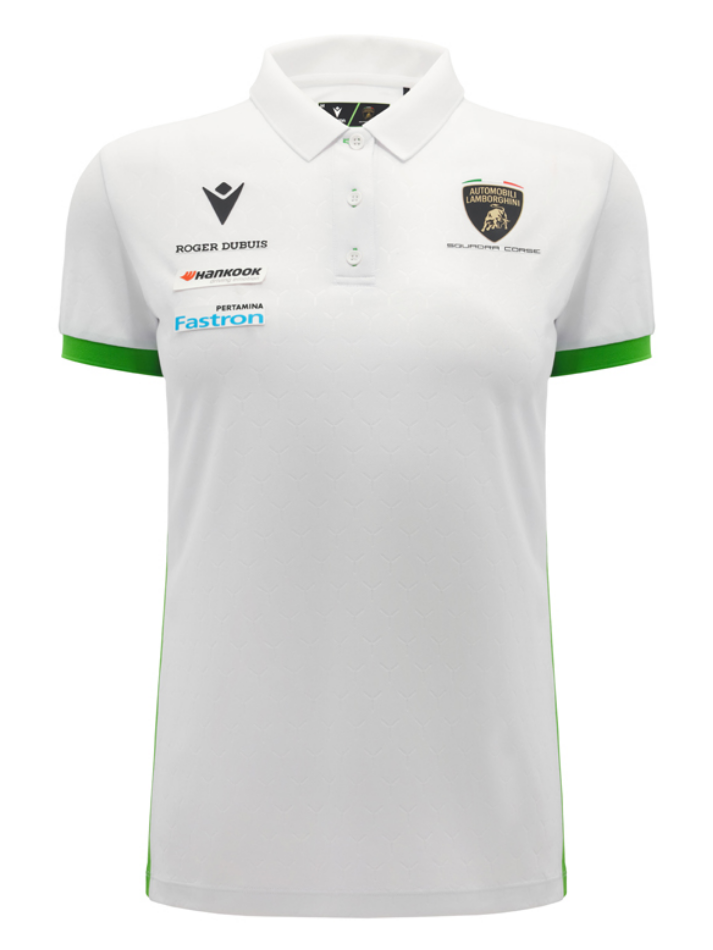 Polo Donna Lamborghini Squadra Corse Super Trofeo 2026/27 Bianco/Verde