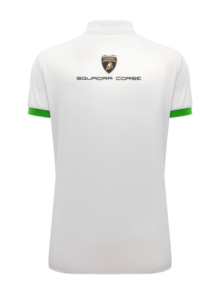 Polo Donna Lamborghini Squadra Corse Super Trofeo 2026/27 Bianco/Verde-3