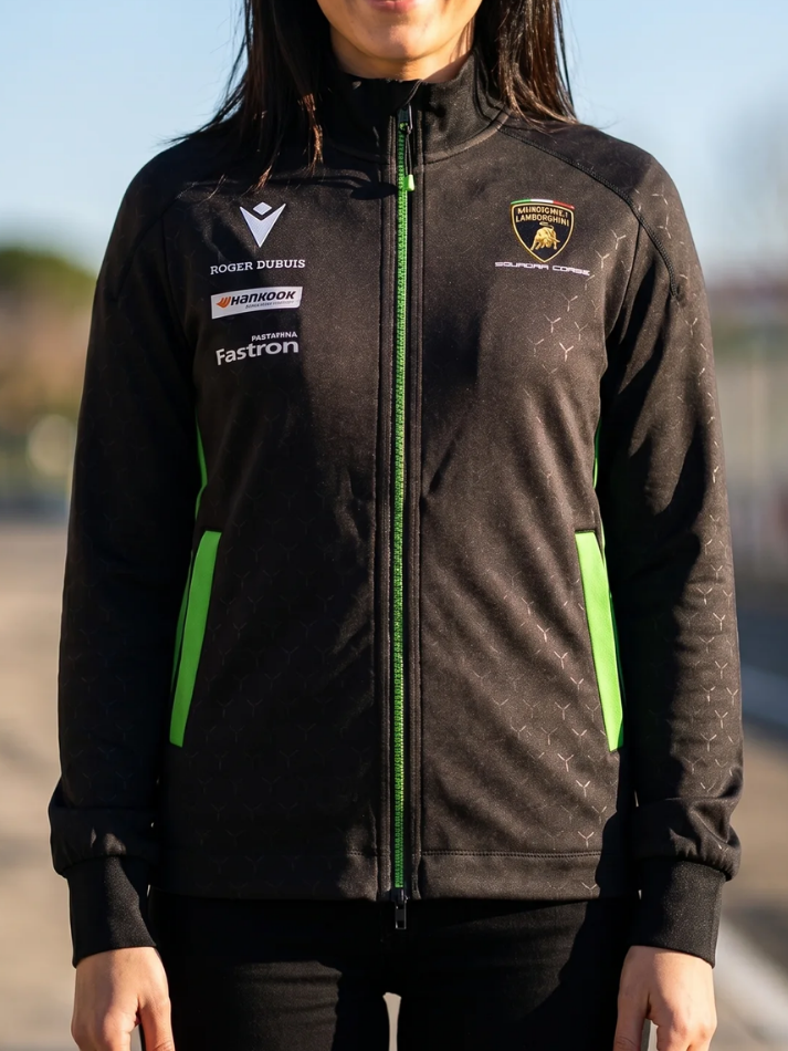 Felpa Zip Donna Lamborghini Squadra Corse Super Trofeo 2026/27 Nero/Verde-1