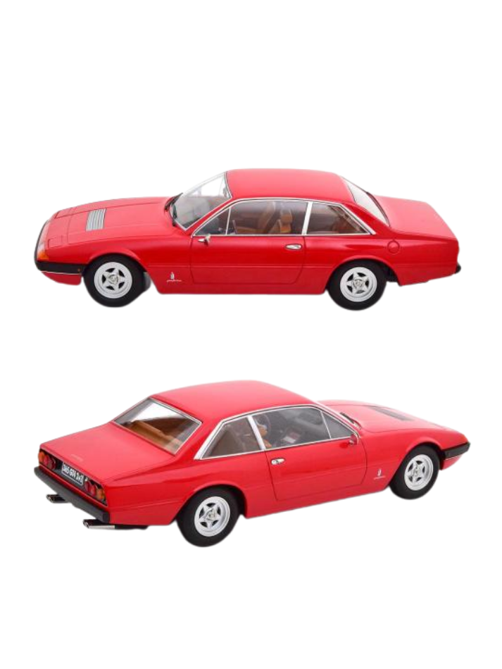 Modellino auto KK Ferrari 365 GT4 2+2 1972, red with brown interieur in scala 1:18-4