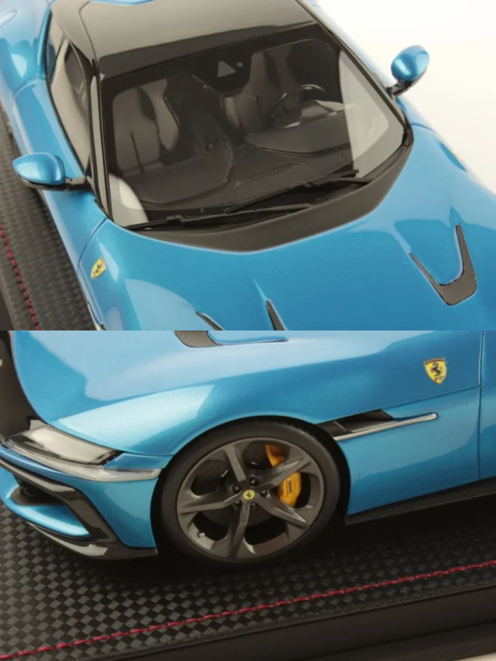 Modellino auto in scala 1:18 FERRARI 12 CILINDRI BLU CORSA-4
