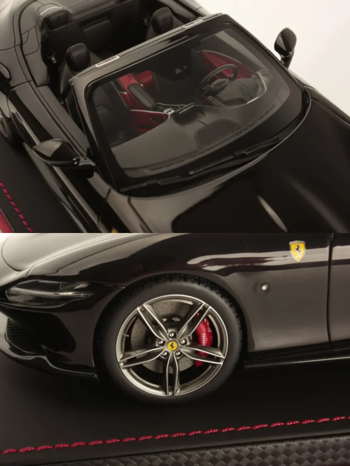 Modellino auto in scala 1:18 FERRARI ROMA SPIDER NERO PUROSANGUE-4