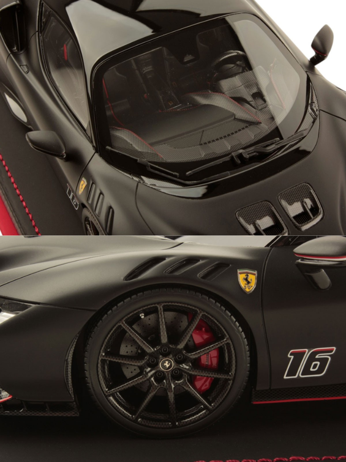 Modellino auto in scala 1:18 FERRARI SF90 XX STRADALE MATT BLACK WITH SHINY BLACK ROOF LTD-4