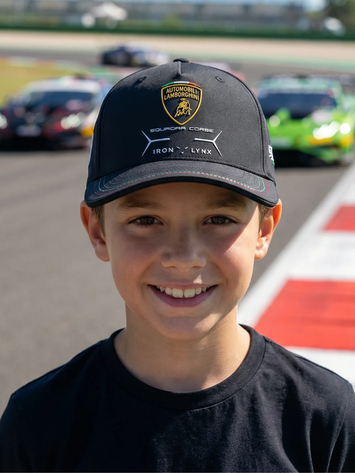 Cappellino Bambino Automobili Lamborghini Squadra Corse LMDH 2024/25 “SC63” Nero-1