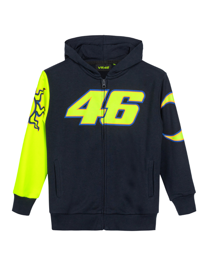 Felpa bambino Valentino Rossi VR46 Heritage Full Zip blu-2