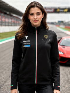 Felpa Full Zip Donna Automobili Lamborghini Squadra Corse LMDH 2024/25 Nero-1