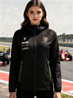 Giacca a Vento Donna Automobili Lamborghini Squadra Corse 2024/25 Nero/Verde-1