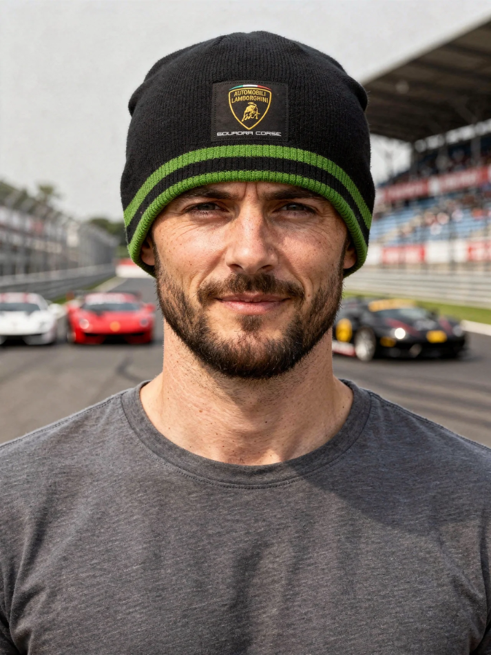 Cappello da adulto Automobili Lamborghini Squadra Corse Nero/Verde-1